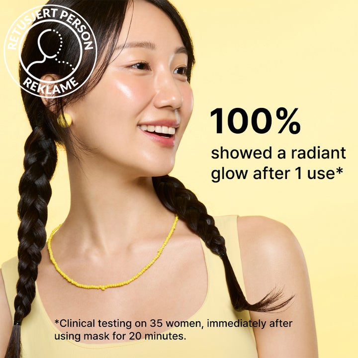 Dr.Jart+ Cryo Rubber Brightening Mask 36 g kirkastava ansiktsmaski antaa hehkua, kuvassa teksti 100% radiant glow.