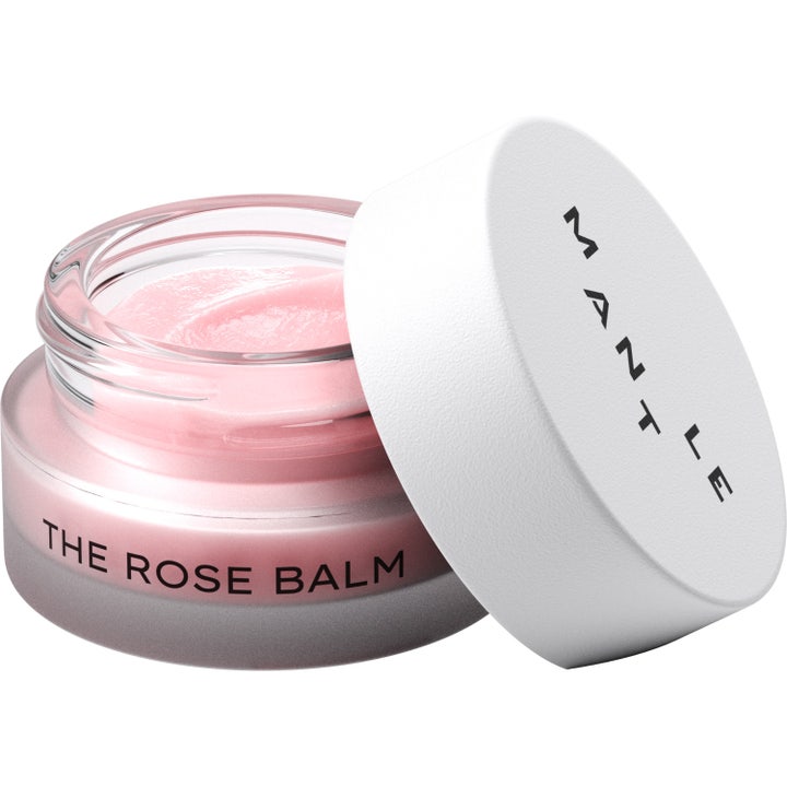 MANTLE The Rose Balm 15 ml silottava monikäyttöinen voide jossa on täyteläinen vaaleanpunainen ja kiiltävä koostumus