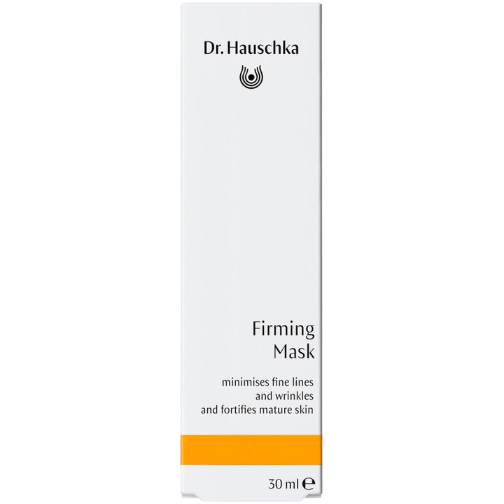 Dr. Hauschka Firming Mask 30 ml kiinteyttävä kasvonaamio silottaa juonteita valkoisessa pakkauksessa oranssilla raidalla.