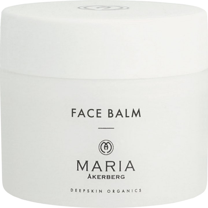 Maria Åkerberg Face Balm 50 ml suojaava kasvovoide tyylikkäässä valkoisessa purkissa mustalla tekstillä.