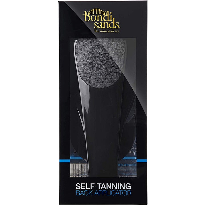Bondi Sands Back Applicator itseruskettavan selkälevitin mustassa pakkauksessa, jossa on harmaa levityspää.