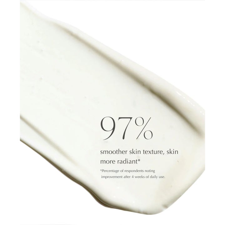 Exuviance Daily Corrector SPF35 40 g aurinkovoide tasoittaa ihoa, kermainen koostumus ja teksti 97% smoother skin texture.