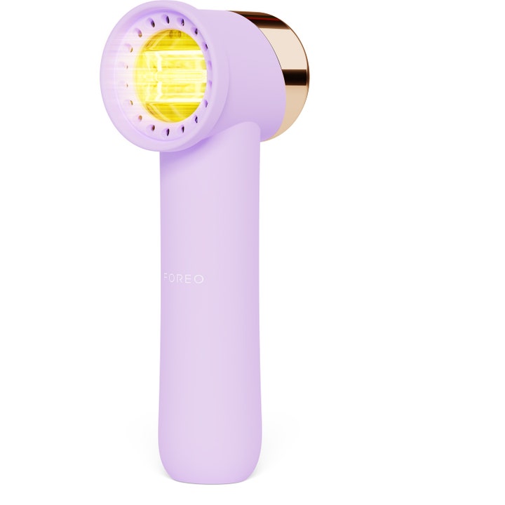 Foreo FAQ 211 1 kpl kirkastavaa LED-valoterapiaa laventelin sävyisellä varrella ja kultaisella yksityiskohdalla.