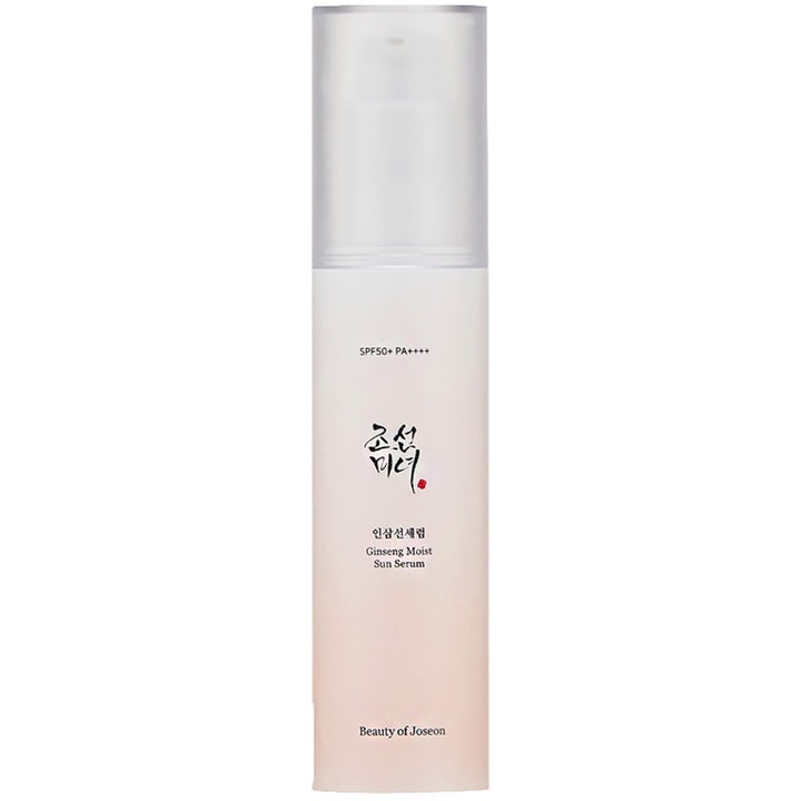 Beauty of Joseon Ginseng Moist Sun Serum 50ml kosteuttava aurinkoseerumi vaaleassa liukuvärjätyssä pumppupullossa