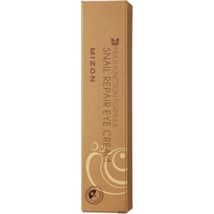 Mizon Snail Repair Eye Cream 15 ml uudistava silmänympärysvoide pronssisessa pahvipakkauksessa jossa on etanakuvio