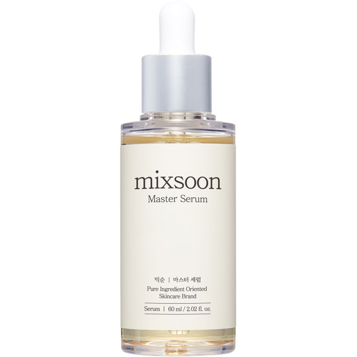 mixsoon Master Serum 60 ml kirkastava kasvoseerumi läpinäkyvässä pullossa hopeisella pipettikorkilla