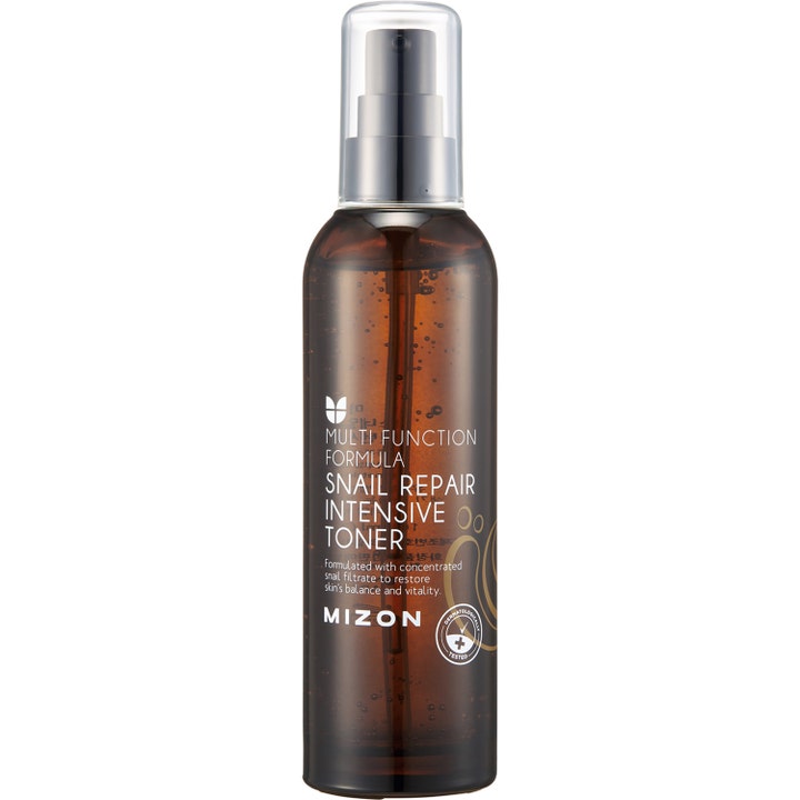 Mizon Snail Repair Intensive Toner 150 ml elvyttävä kasvovesi etanaseerumilla ruskeassa pumppupullossa