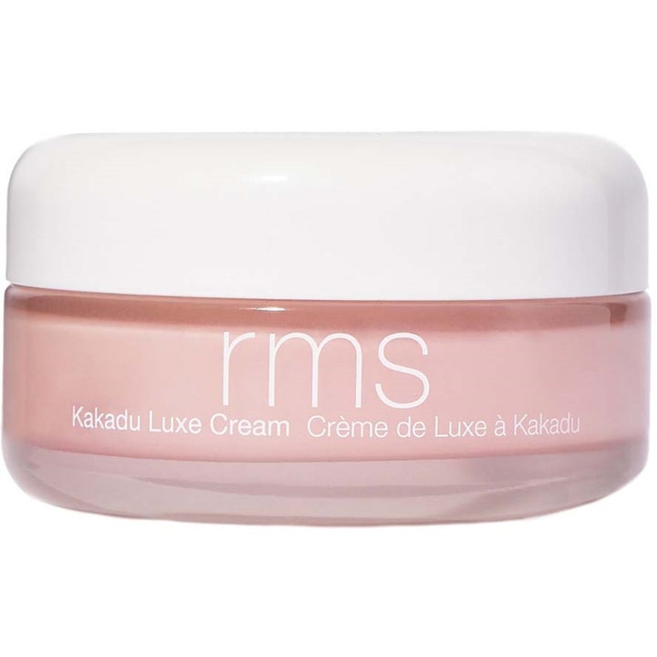RMS Beauty Kakadu Luxe Cream 50 ml kosteuttava kasvovoide vaaleanpunaisessa lasipurkissa valkoisella korkilla.