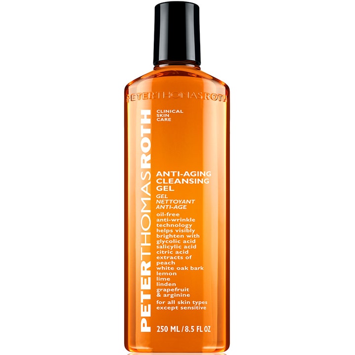 Peter Thomas Roth Anti-Aging Cleansing Gel 250 ml kirkastava puhdistusgeeli oranssissa läpikuultavassa muovipullossa