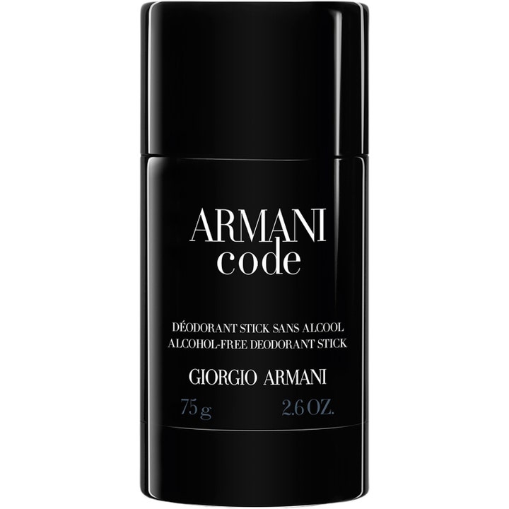Giorgio Armani Armani Code 75g alkoholiton deodoranttitikku antaa raikkaan tuoksun tyylikkäässä mustassa hylsyssä.