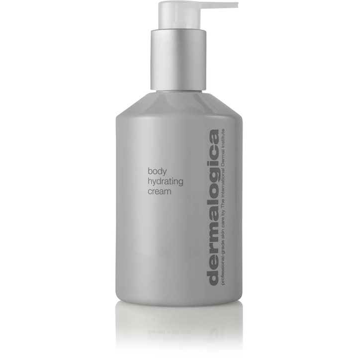 Dermalogica Body Hydrating Cream 295 ml kosteuttava vartalovoide joka pehmentää ihoa harmaassa pumppupullossa