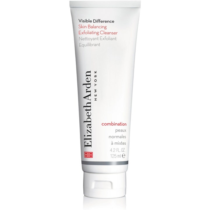 Elizabeth Arden Visible Difference 125 ml kuoriva puhdistustuote valkoisessa tuubissa tasapainottaa ihoa.