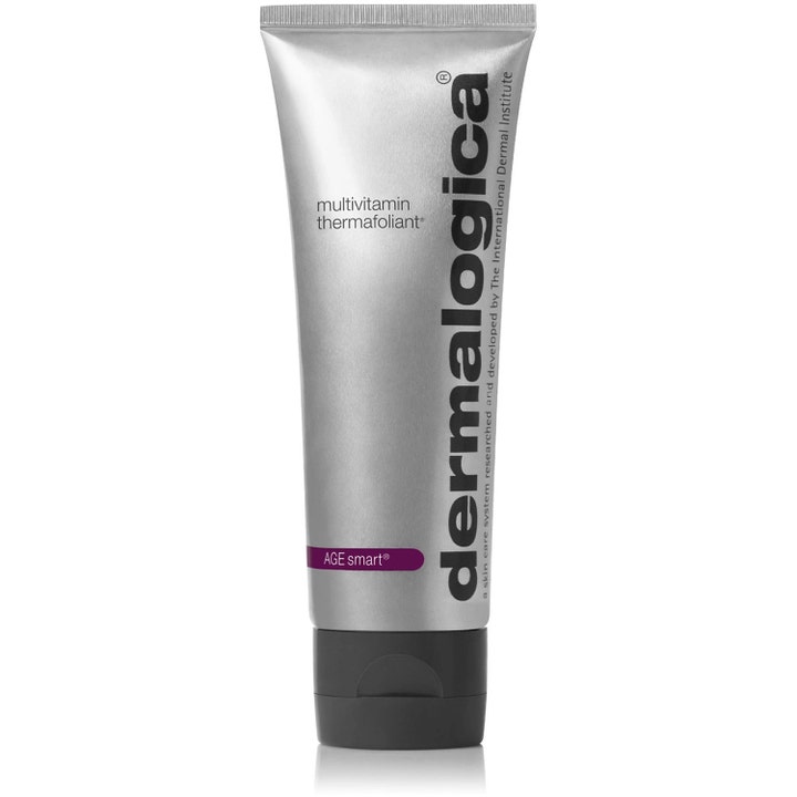 Dermalogica Multivitamin Thermafoliant 75ml kirkastava kuorintavoide hopeisessa tuubissa mustalla korkilla.