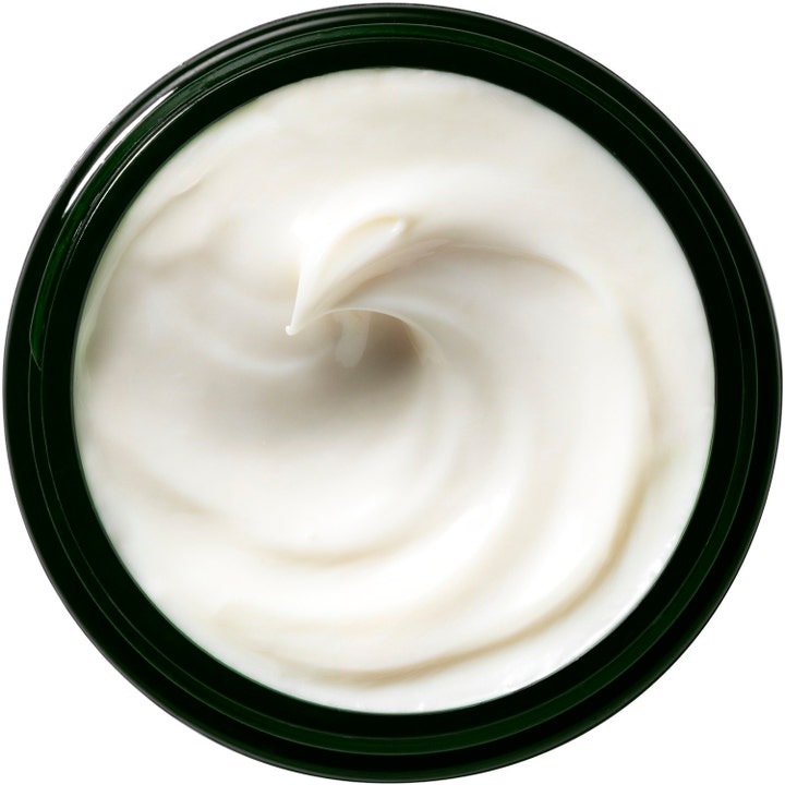 Origins Dr. Weil Mega-Mushroom Face Cream 50 ml rauhoittava kasvovoide täyteläisellä ja valkoisella koostumuksella purkissa.