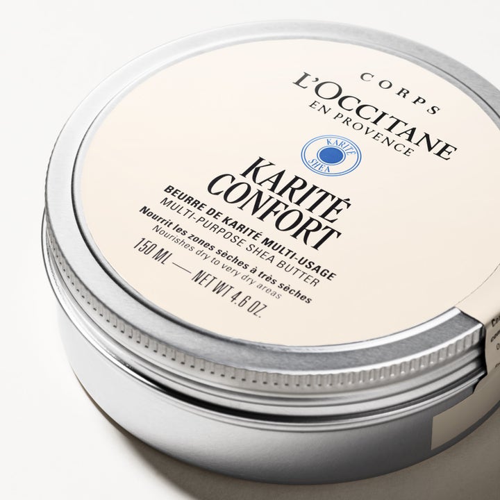 L'Occitane en Provence Multi Purpose Shea Butter 150 ml ravitseva vartalovoi pyöreässä hopeisessa peltipurkissa