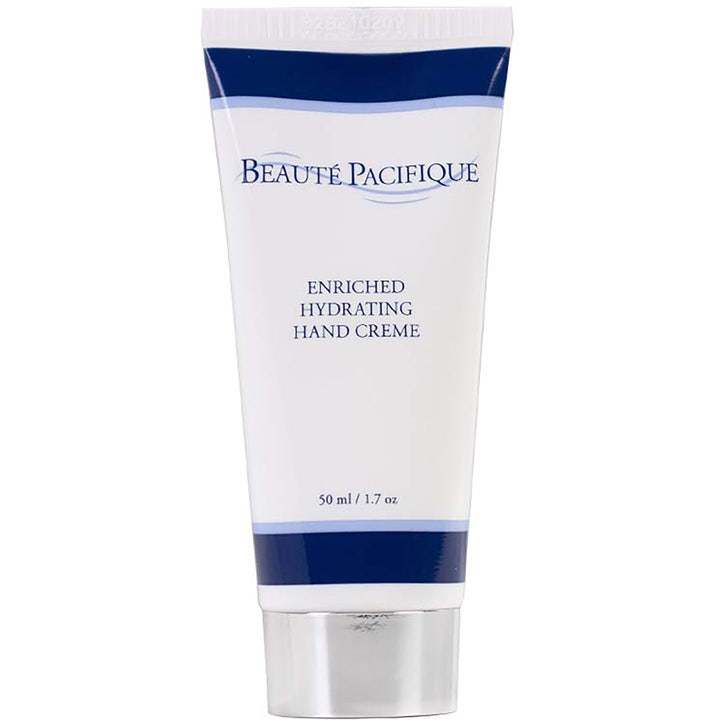 Beauté Pacifique Enriched Hydrating Hand Creme 50 ml kosteuttava käsivoide valkoisessa tuubissa hopeisella korkilla