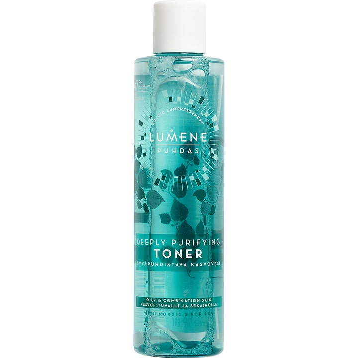 Lumene Puhdas Deeply Purifying Toner 200 ml syväpuhdistava kasvovesi turkoosissa pullossa valkoisella korkilla