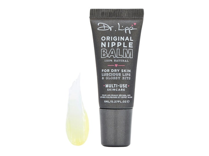 Dr.Lipp Original Nipple Balm 8 ml luonnollinen monitoimivoide mustassa tuubissa paksun kellertävän voiteen kera.