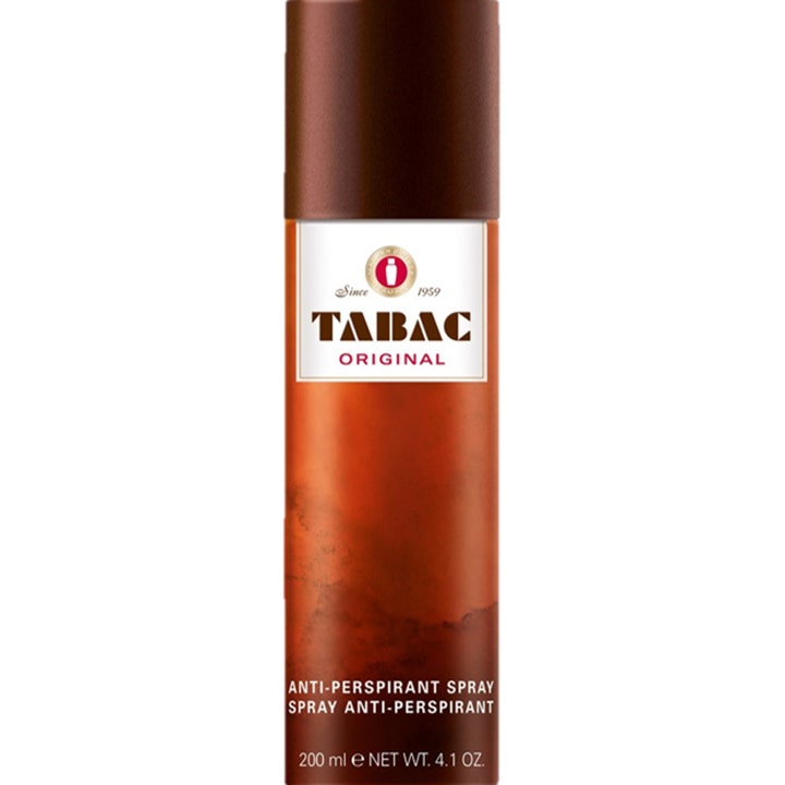 Tabac Original Anti-Perspirant Spray 200 ml suojaava deosuihke ruskeassa marmorikuvioidussa spraypullossa.