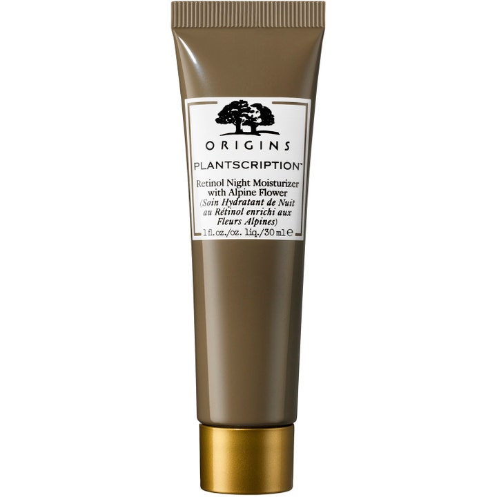 Origins Plantscription Retinol Night Moisturizer 30 ml silottava yövoide ruskeassa tuubissa kultaisella korkilla
