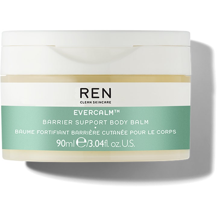 REN Evercalm Barrier Support Body Balm 90ml rauhoittava vartalovoide purkissa vahvistaa ihon suojamuuria.