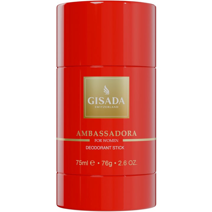 Gisada Ambassadora Deodorant Stick 75 ml raikkautta antava naisten deodorantti punaisessa hylsyssä kultaisin tekstein