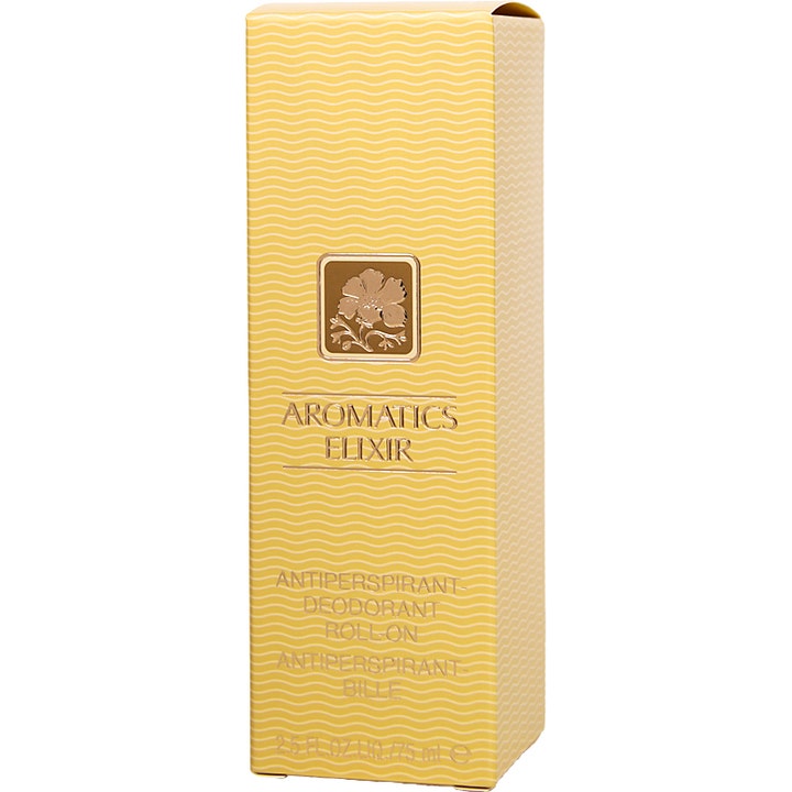 Clinique Aromatics Elixir Antiperspirant Deodorant Roll-On 75 ml suojaava roll-on keltaisessa aaltokuvioisessa rasiassa