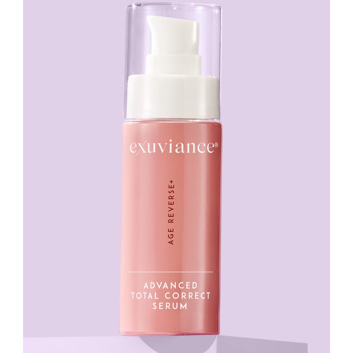 Exuviance Age Reverse Total Correct + Sculpt Serum 30 ml kiinteyttävä kasvoseerumi vaaleanpunaisessa pumppupullossa