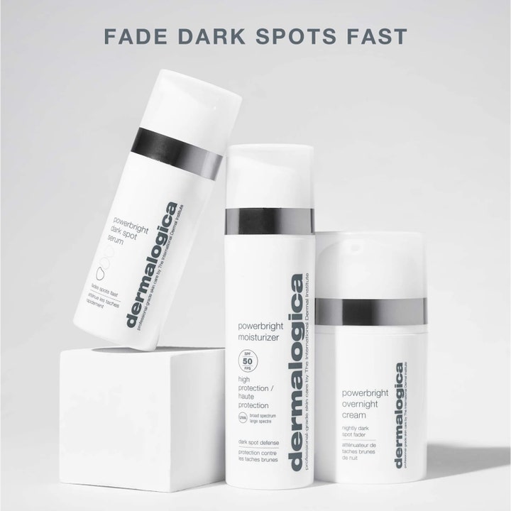Dermalogica Powerbright Moisturizer SPF50 50 ml pigmenttiläiskiä häivyttävä päivävoide valkoisessa pumppupullossa.