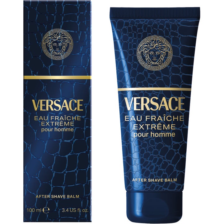 Versace Eau Fraiche Extreme Aftershave Balm 100 ml rauhoittava partabalsami sinisessä krokotiilikuvioisessa tuubissa