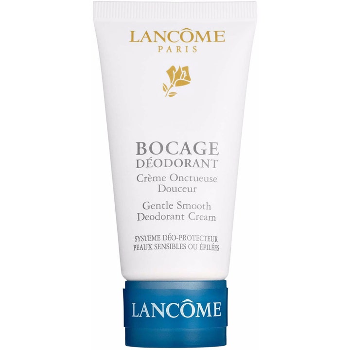 Lancôme Bocage Deodorant Cream pehmentävä voidemainen deodorantti valkoisessa tuubissa, jossa on tummansininen korkki