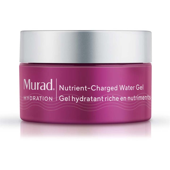 Murad Nutrient-Charged Water Gel 50 ml ravitseva kasvovoide purppuranvärisessä purkissa hopeisella kannella.