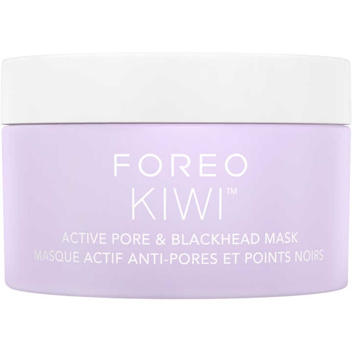 FOREO KIWI Active Pore & Blackhead Mask 100 g syväpuhdistava kasvonaamio vaaleanvioletissa purkissa valkoisella kannella