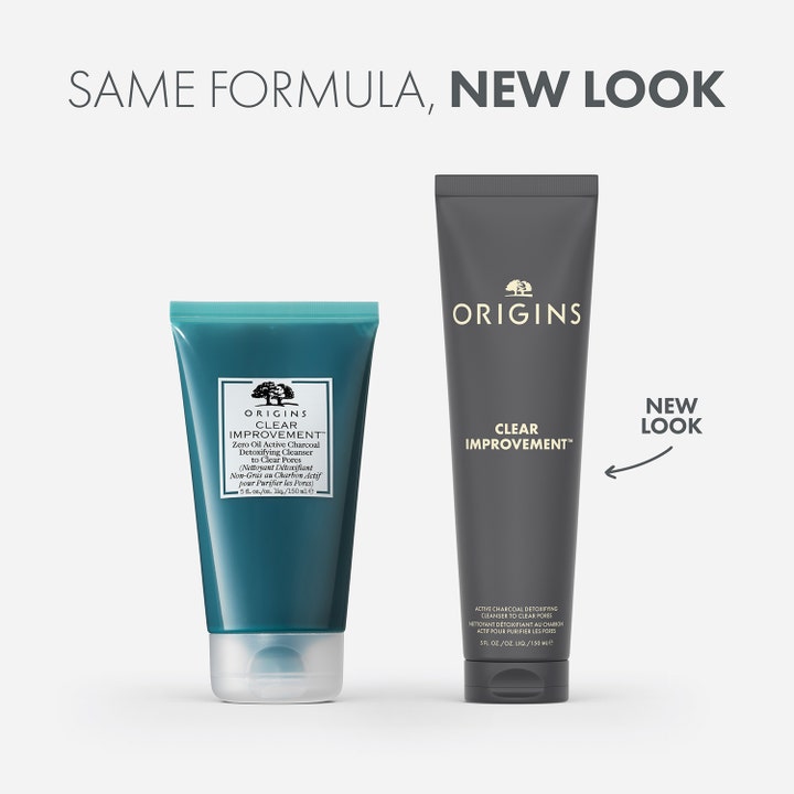 Origins Clear Improvement 150 ml puhdistustuote syväpuhdistaa ihohuokoset uudistuneessa harmaassa tuubissa
