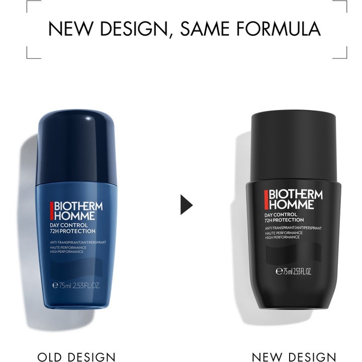 Biotherm Homme 72H Day Control Duo 2x75ml antiperspirantti vertailussa vanha sininen ja uusi musta pakkaus