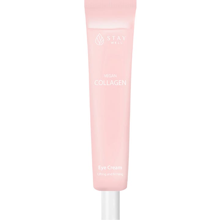 Stay Well Vegan Collagen Eye Cream 20 ml kiinteyttävä silmänympärysvoide vaaleanpunaisessa tuubissa.
