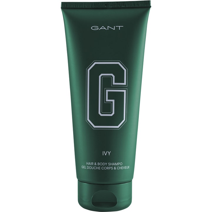 Gant Ivy Hair & Body Shampoo puhdistava suihkugeeli ja shampoo tummanvihreässä tuubissa jossa on suuri G-kirjain