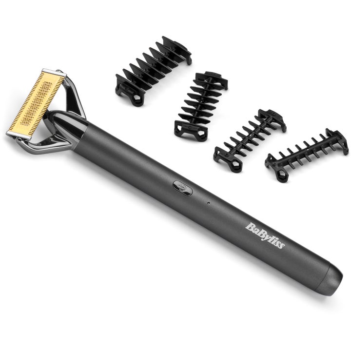 BaByliss Super X Metal X Blade 1 kpl partatrimmeri harmaalla metallivarrella ja neljällä ohjauskammalla.