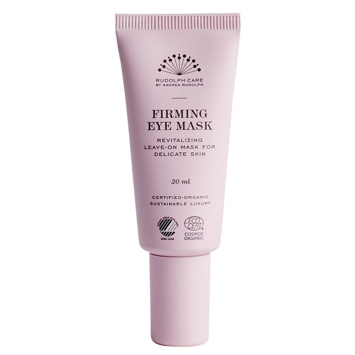 Rudolph Care Firming Eye Mask 20 ml elvyttävä ja kiinteyttävä silmänympärysnaamio vaaleanpunaisessa tuubissa.