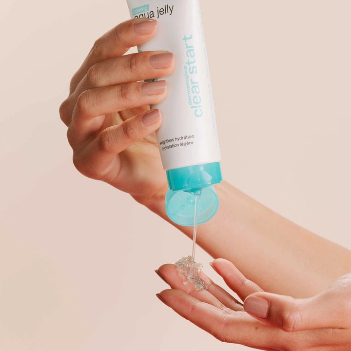 Dermalogica Cooling Aqua Jelly Clear Start 59 ml kosteuttava kasvovoide kirkas hyytelömäinen koostumus valkoisesta tuubista