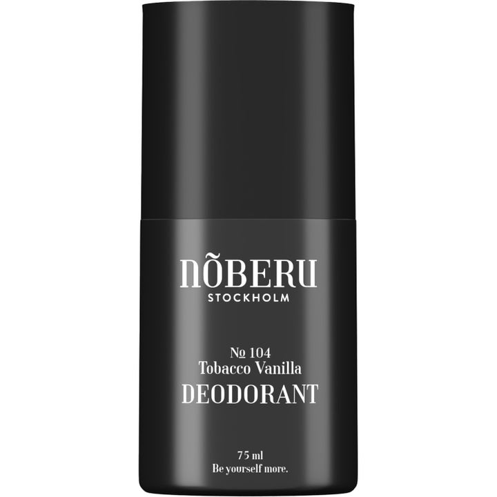 Nõberu No 104 Tobacco Vanilla Deodorant 75 ml raikastava deodorantti mattamustassa lieriönmuotoisessa pakkauksessa