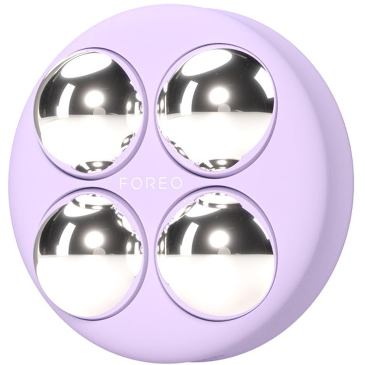 FOREO BEAR 2 body Lavender 1 kpl kiinteyttävä mikrovirtalaite jossa on neljä kiiltävää hopeista hierontapäätä