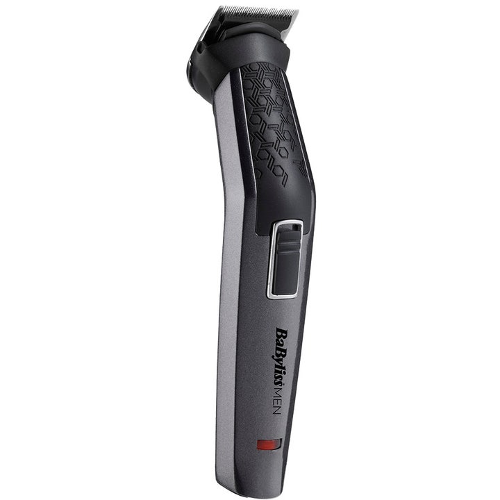 BaBylissMEN T881E Beard Trimmer parranajokone tarkkaan muotoiluun harmaassa rungossa mustilla yksityiskohdilla.
