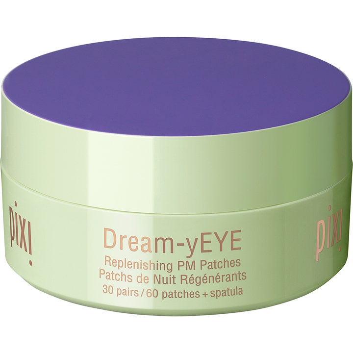 Pixi Dream-y EYE 60 kpl elvyttävät silmänalusnaamiot vaaleanvihreässä purkissa liilalla kannella