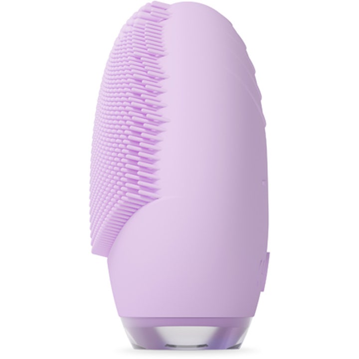 FOREO LUNA 4 go Lavender 1 kpl syväpuhdistava kasvojenpuhdistuslaite laventelin sävyisenä pehmeillä silikoniharjaksilla.