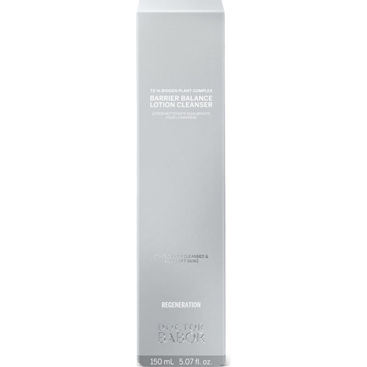 Babor DOC Barrier Balance Lotion Cleanser 150 ml puhdistusemulsio hopeisessa ulkopakkauksessa.