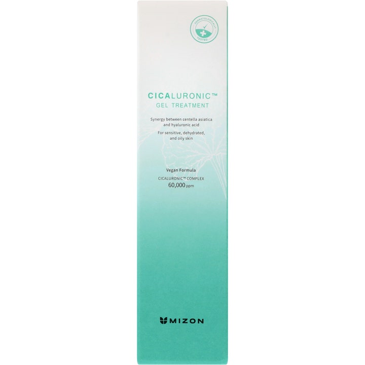 Mizon Cicaluronic Gel Treatment 50 ml rauhoittava geelihoito valkovihreässä pakkauksessa, vegaaninen koostumus.