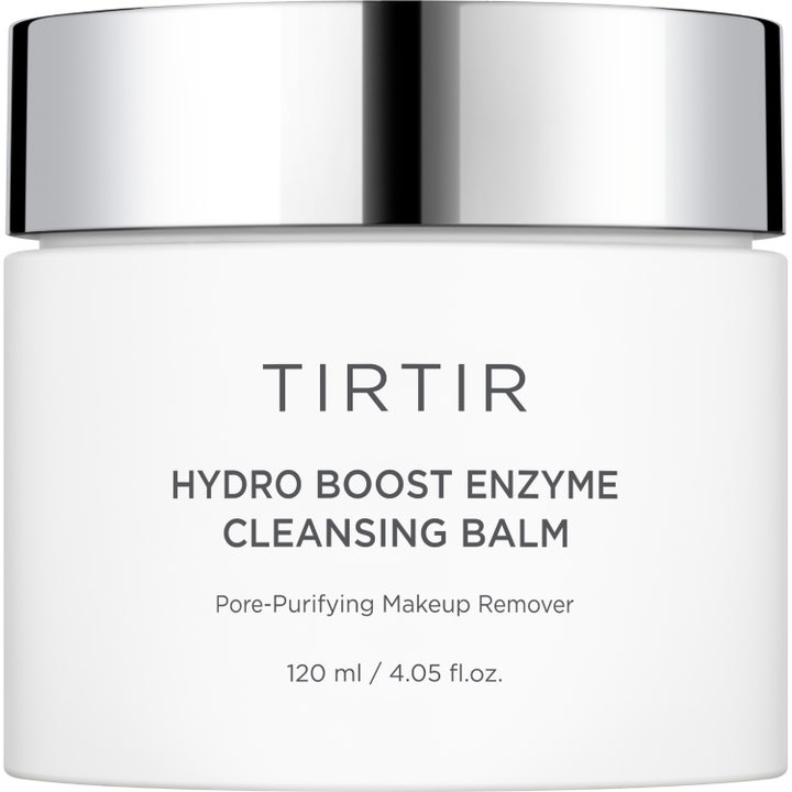 TIRTIR Hydro Boost Enzyme Cleansing Balm 120 ml syväpuhdistava puhdistusvoide valkoisessa purkissa hopeisella kannella.
