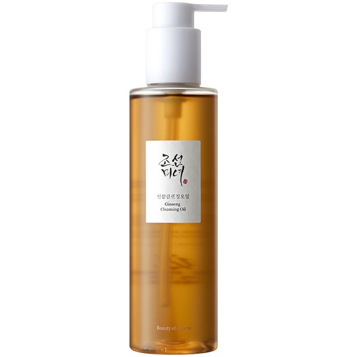 Beauty of Joseon Ginseng Cleansing Oil 210 ml puhdistusöljy on kirkkaassa pumppupullossa oleva ruskea neste.