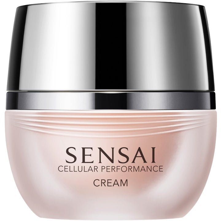 Sensai Cellular Performance Cream kosteuttava kasvovoide vaaleanpunaisessa purkissa hopeisella korkilla